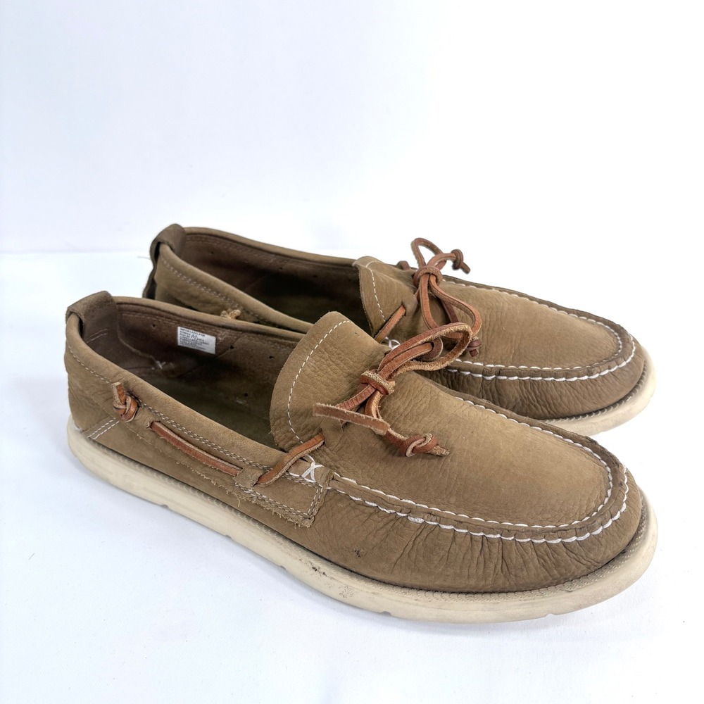 UGG Boat Shoes Brown Pebbled Leather Loafers 1101501 Mens 8 Wom 9.5